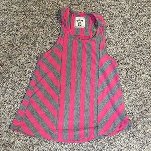 Girls grey & pink striped summer tank top